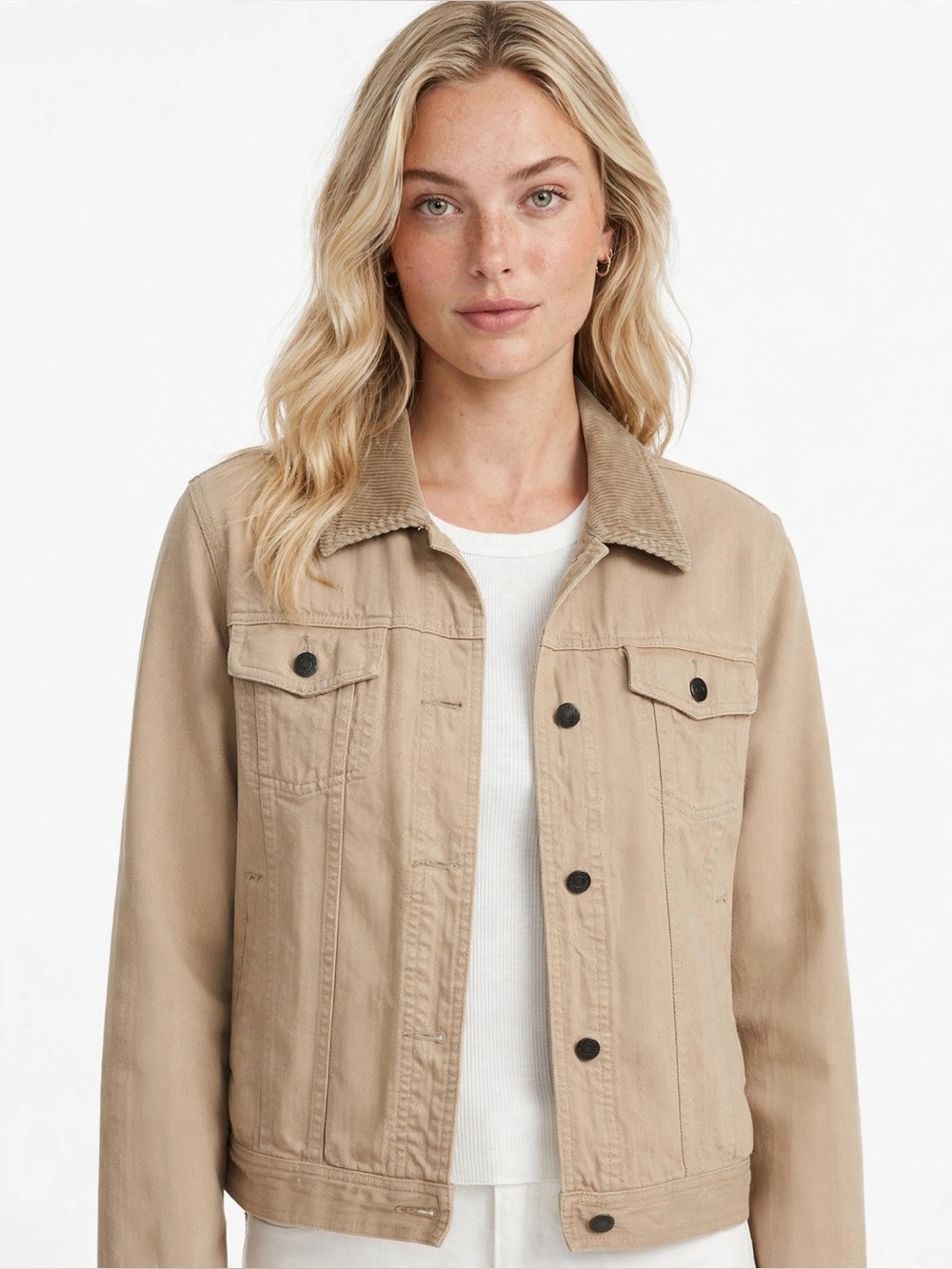 Lauren Jeans Co. Corduroy Collar Jacket in Brown Size Medium